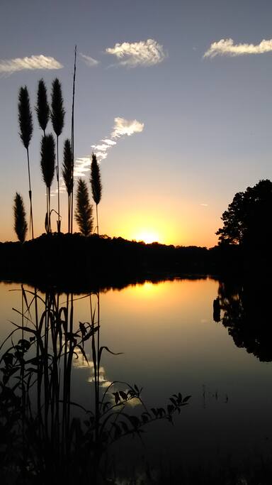 Sunset view on the point of the property.