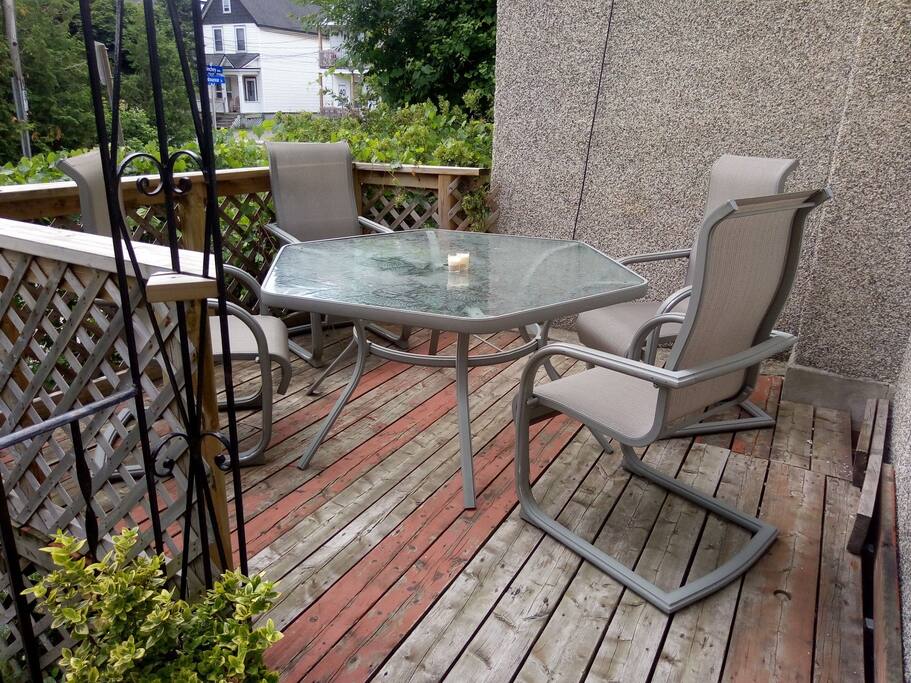 Patio in the summer.