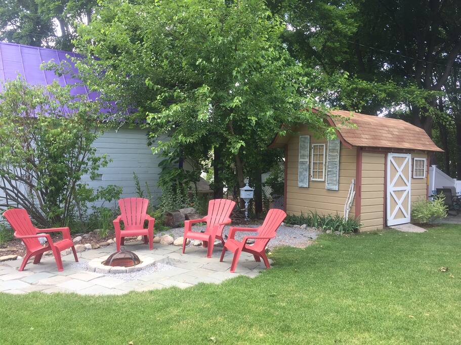Fire pit with seating area