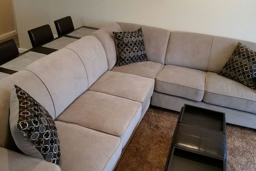 Large L shaped sectional with queen size sleeper!