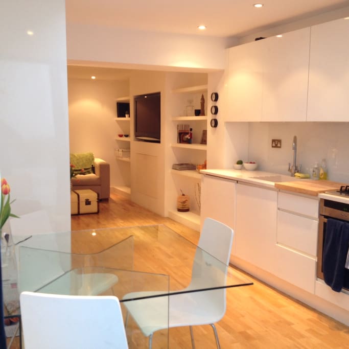 Open kitchen and living room