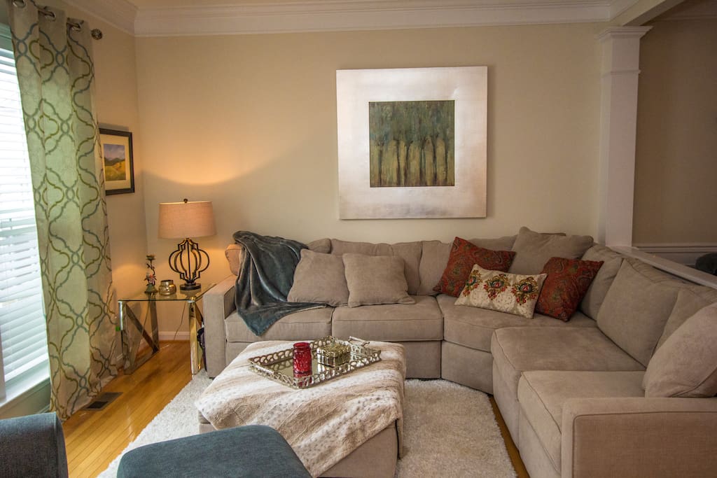 Spacious and Cozy Tv area: Couches are super-comfortable for an extra sleeping option