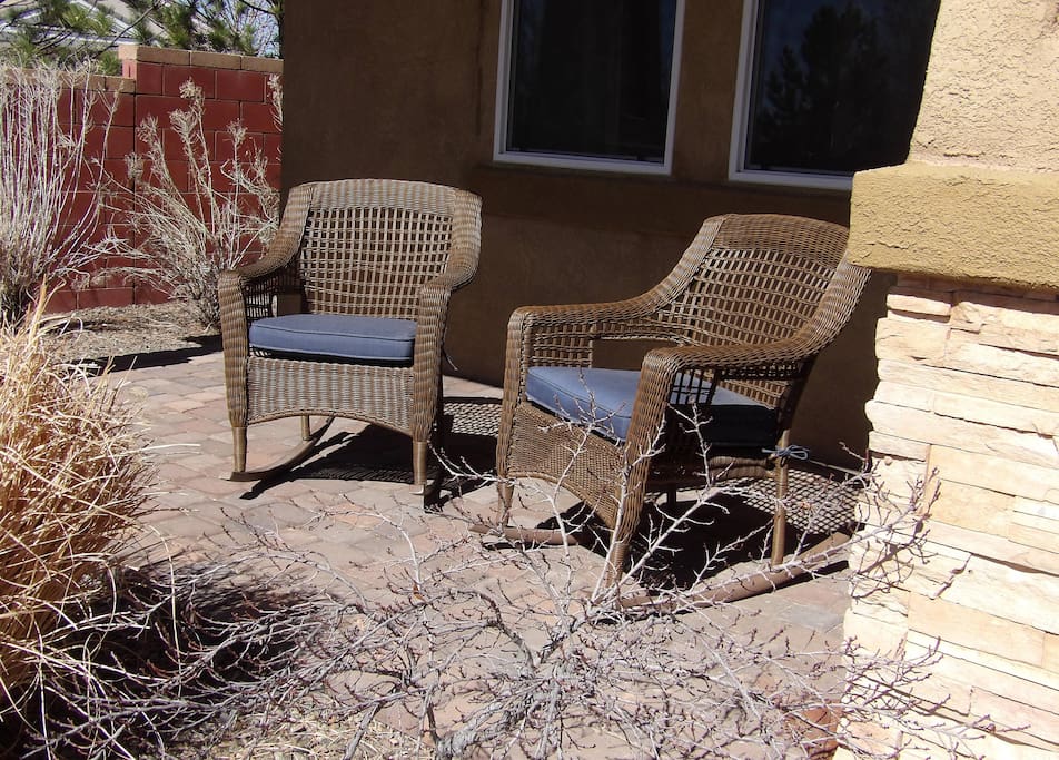 Enjoy the NM sunshine in our front porch rocking chairs