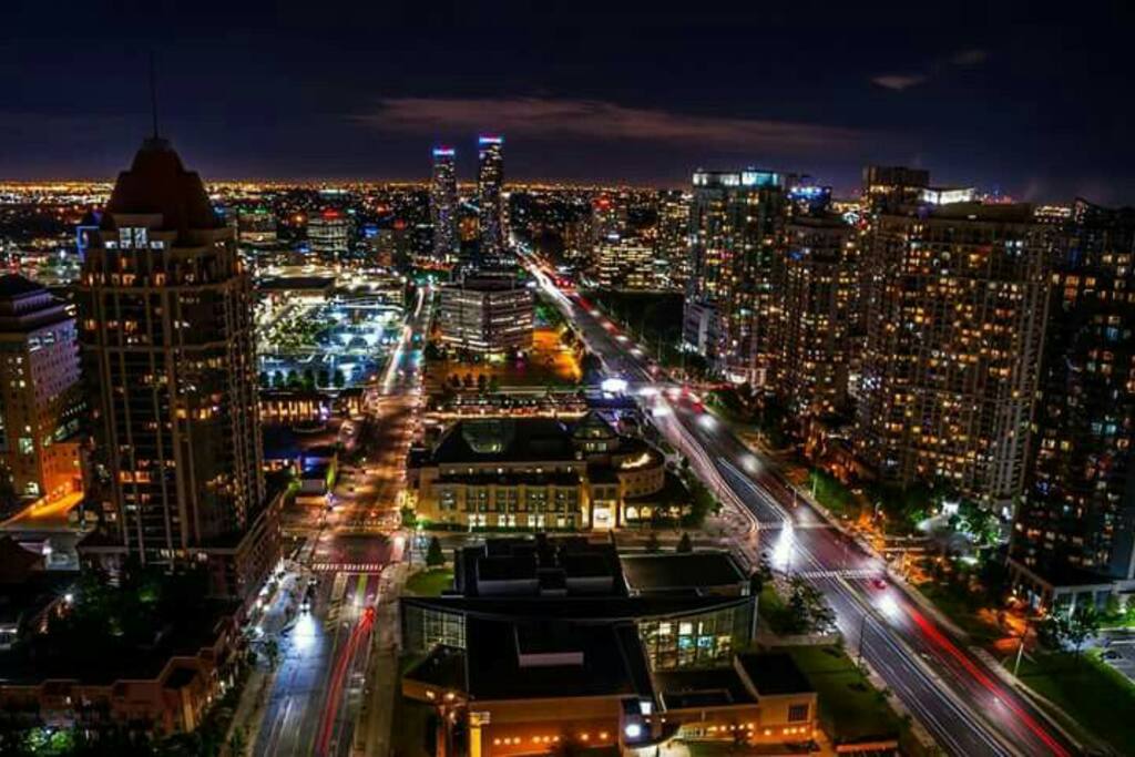Fantastic view from the suite at night time.