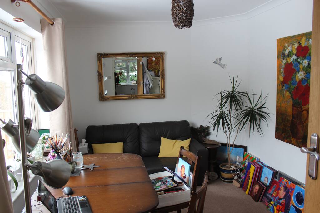 Artist studio with sofa bed