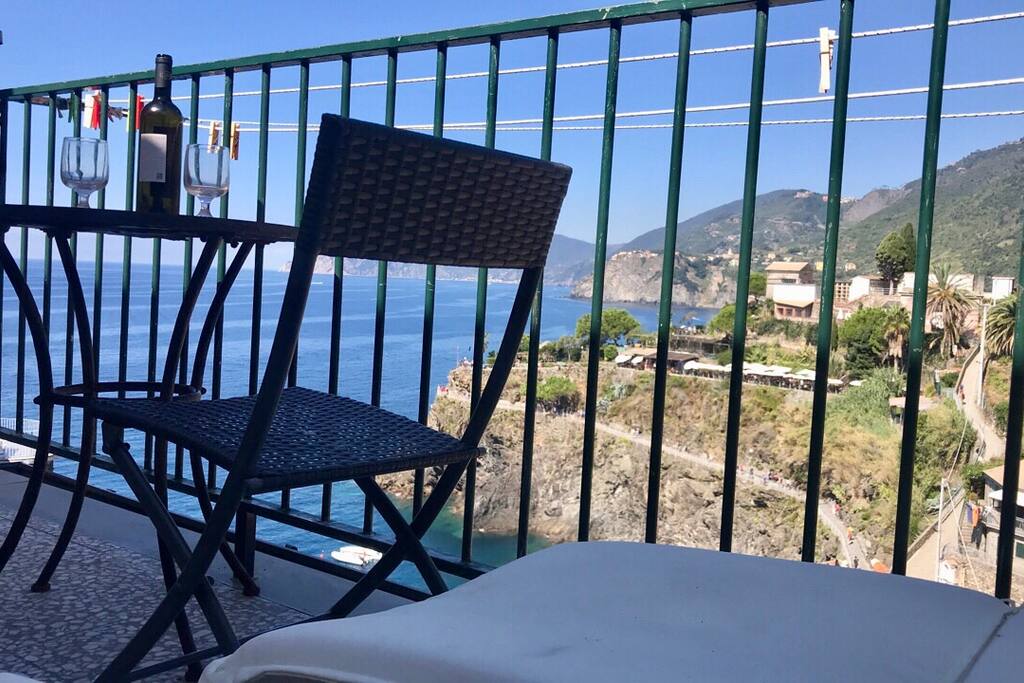 Good wine and good view from the terrace