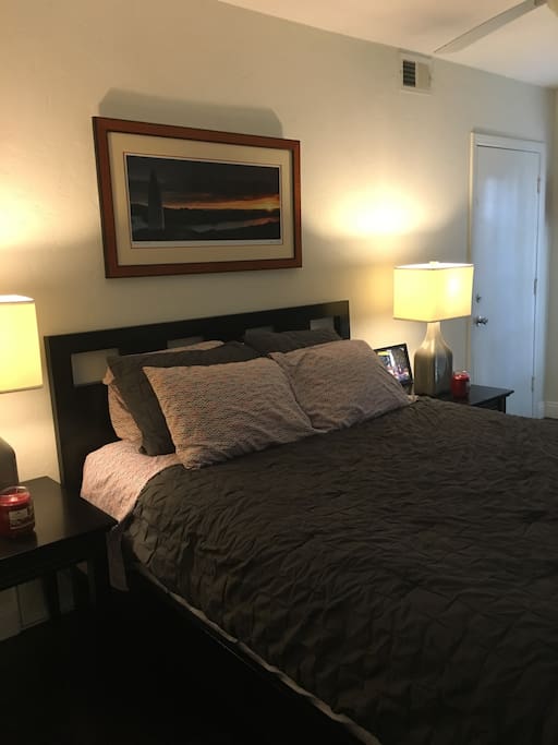 Memory foam mattress and pillows.