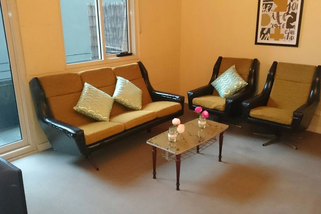 Large comfortable lounge area with coffee table