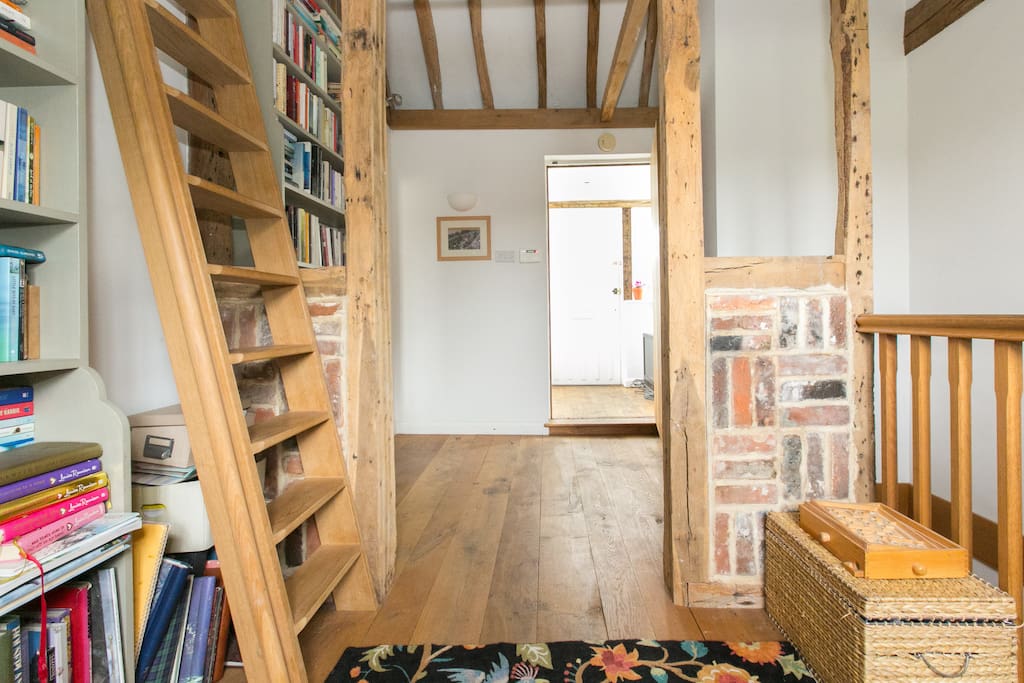 Our library. Guests are welcome to browse and read.