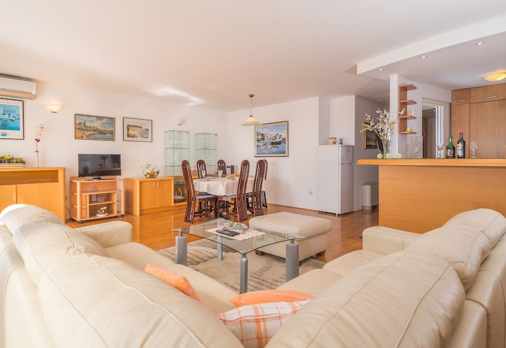 Living room with dining area