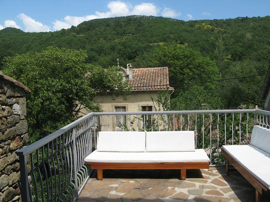 Enjoy a glass of wine on the terrace when you arrive.
