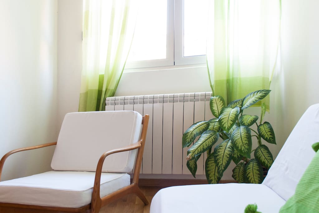Living room, cozy armchair