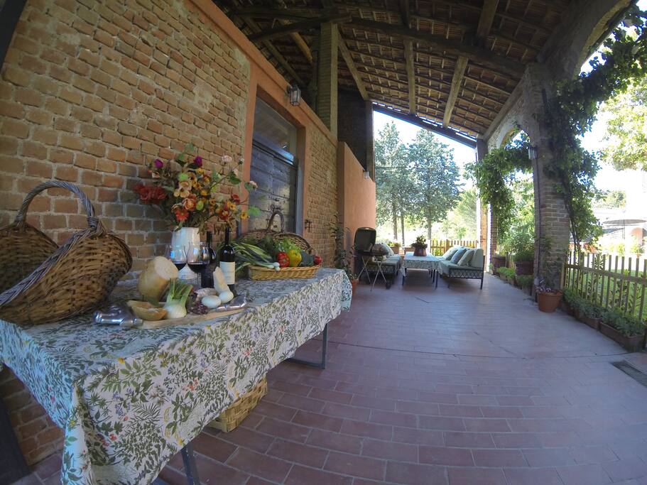 Il portico privato per gli ospiti