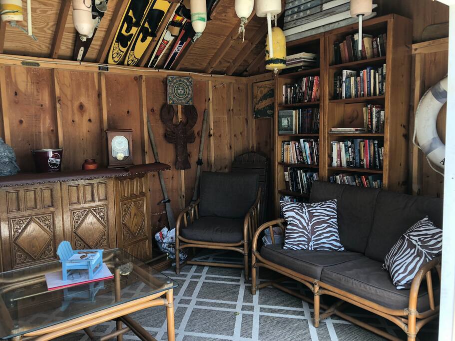 Additional entertainment room with library