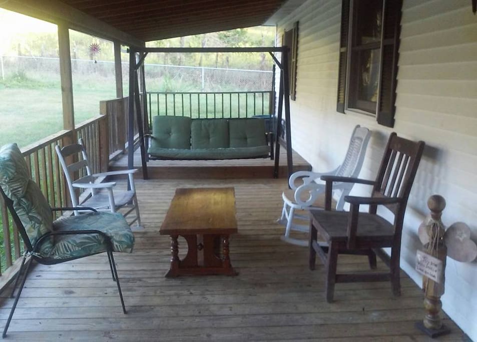 Welcome to our porch...Come sit for a bit and visit. Share good times and make memories. Great for entertaining.