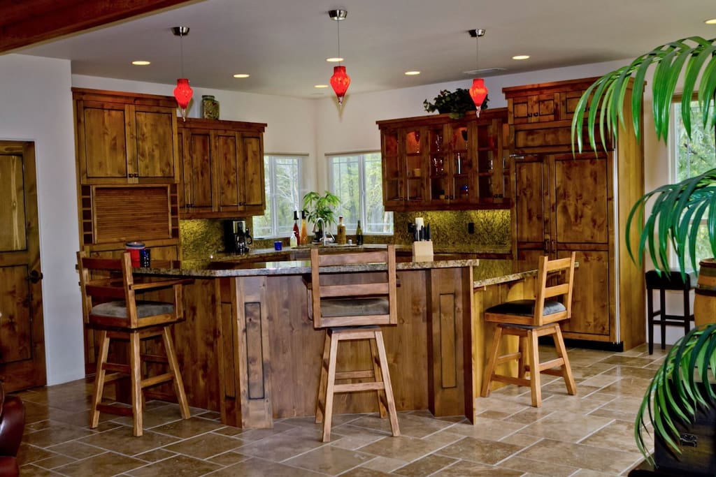 Gourmet Kitchen with Sub Zero Refrigerator and Gas Range