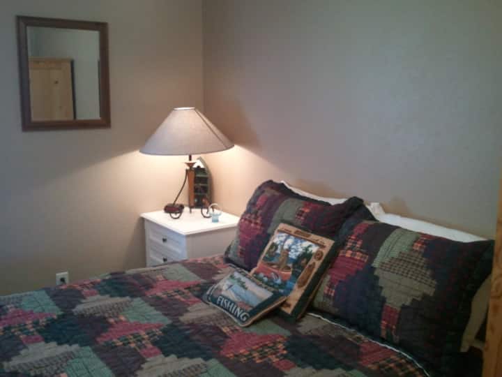 The second guest room upstairs. Has a Queen bed, full size closet, and right next to the full bathroom. 