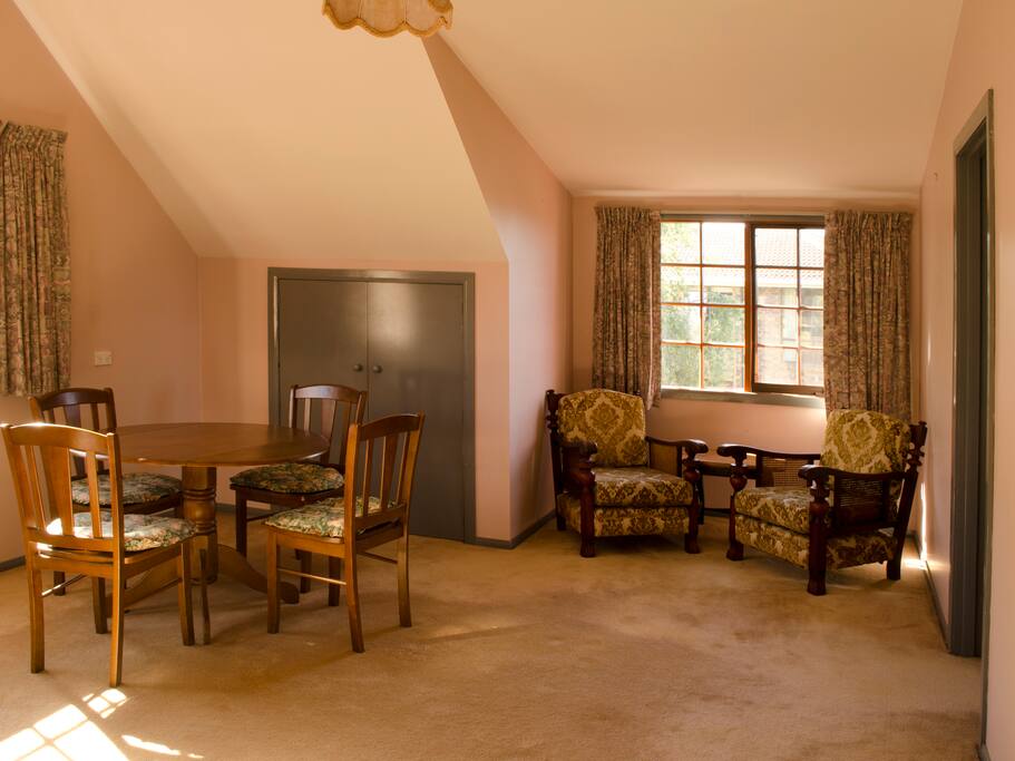 Up stairs share living space outside your room.