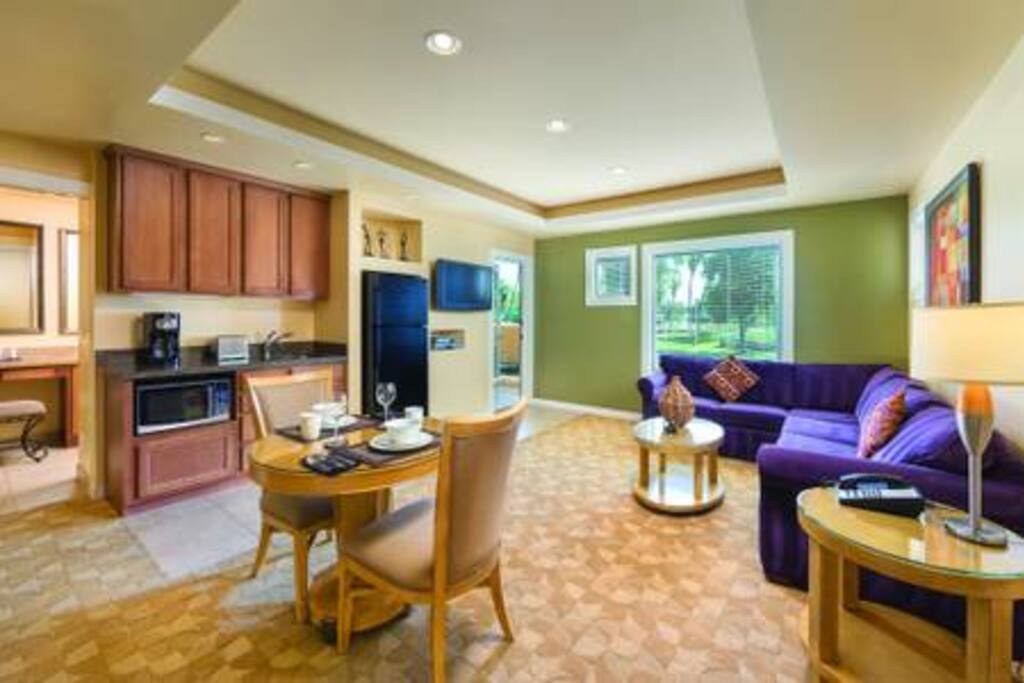 Living room with queen sofa bed