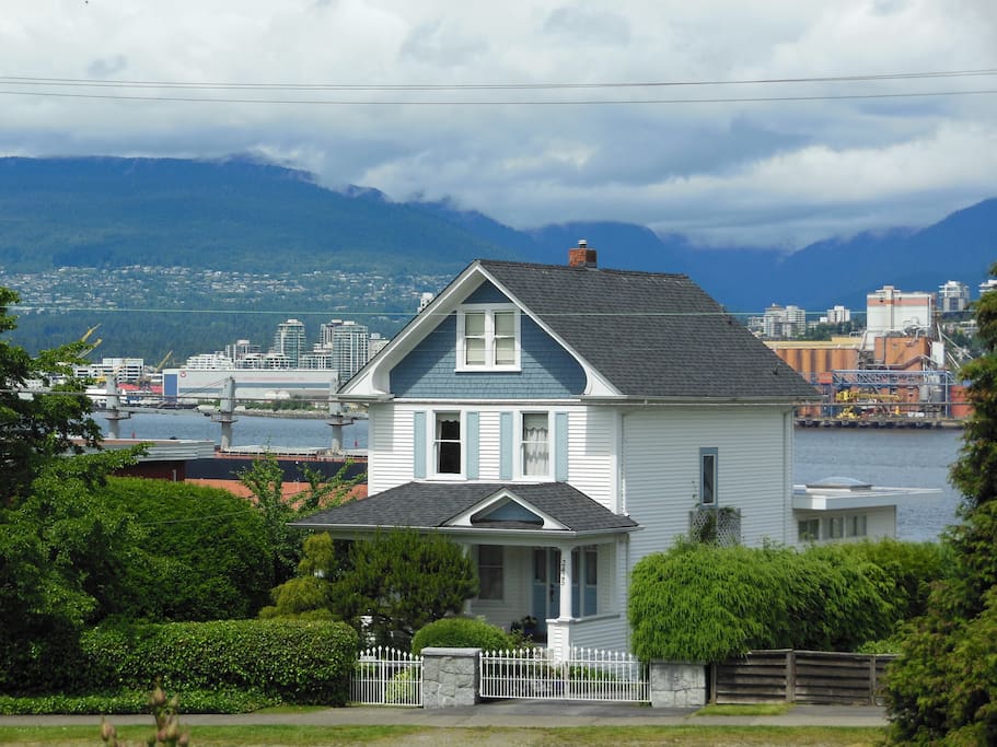 THE VIEW of the North Shore Mountains, ships sailing by and the working harbor lights at night.