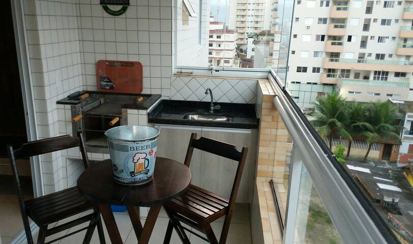 Apart.Vista para o Mar e Varanda Gourmet e Churras