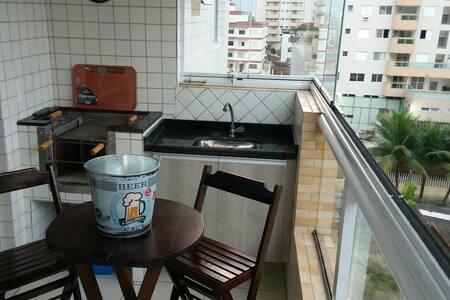 Apart.Vista para o Mar e Varanda Gourmet e Churras