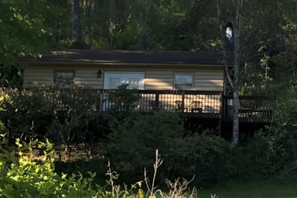 The Cabin overlooks the river.