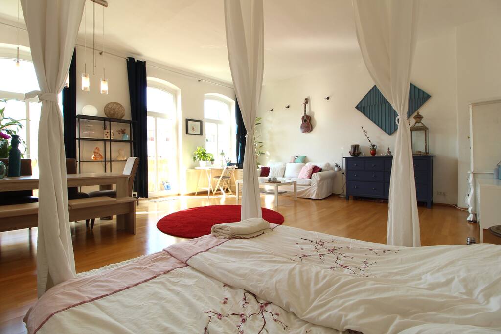 The double bed provides ideal sleeping conditions.
