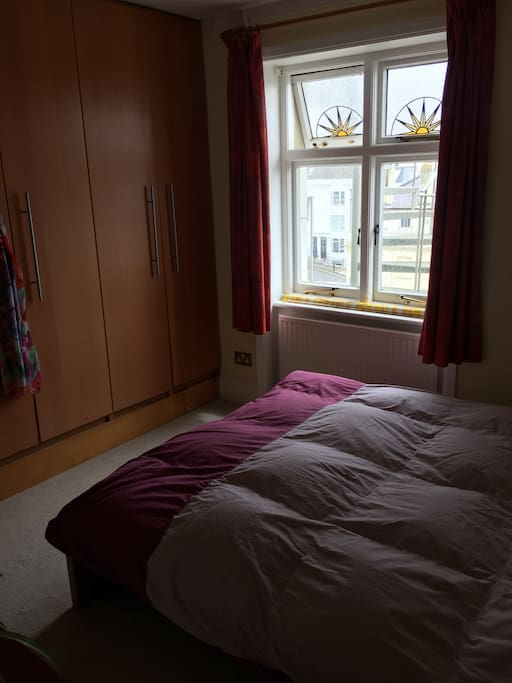 The bedroom with the sun in the morning