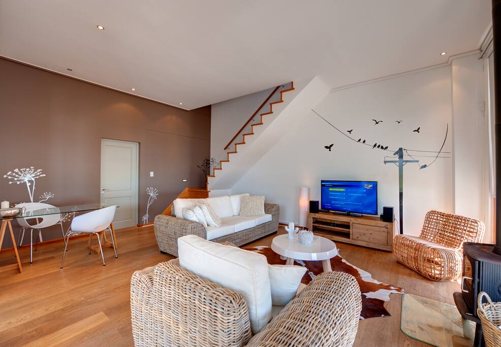 Downstairs living area.