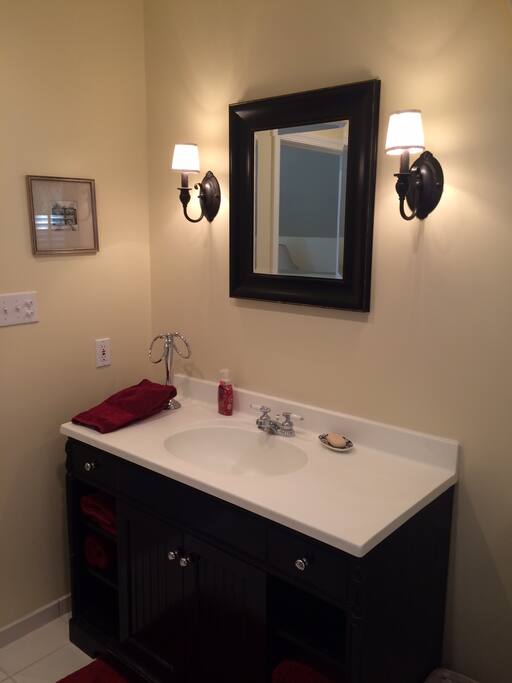 full bath with tub and shower.