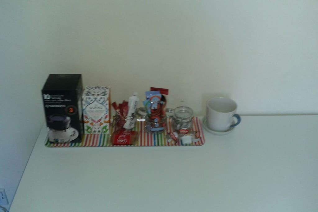 Selection of drinks provided in room