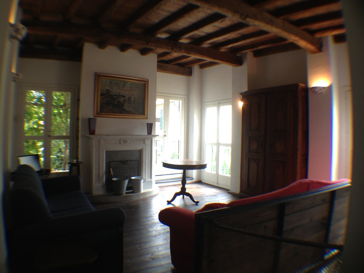 living room on the first floor overlooking the terrace