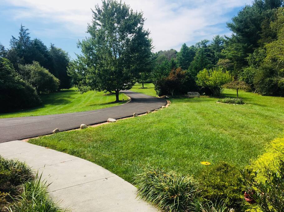 Front porch view. House sits far from the road with great privacy.