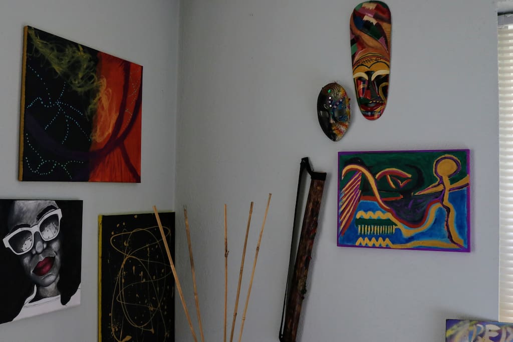 Our Living Room filled with original art