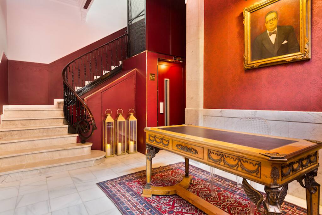 The hall of the building