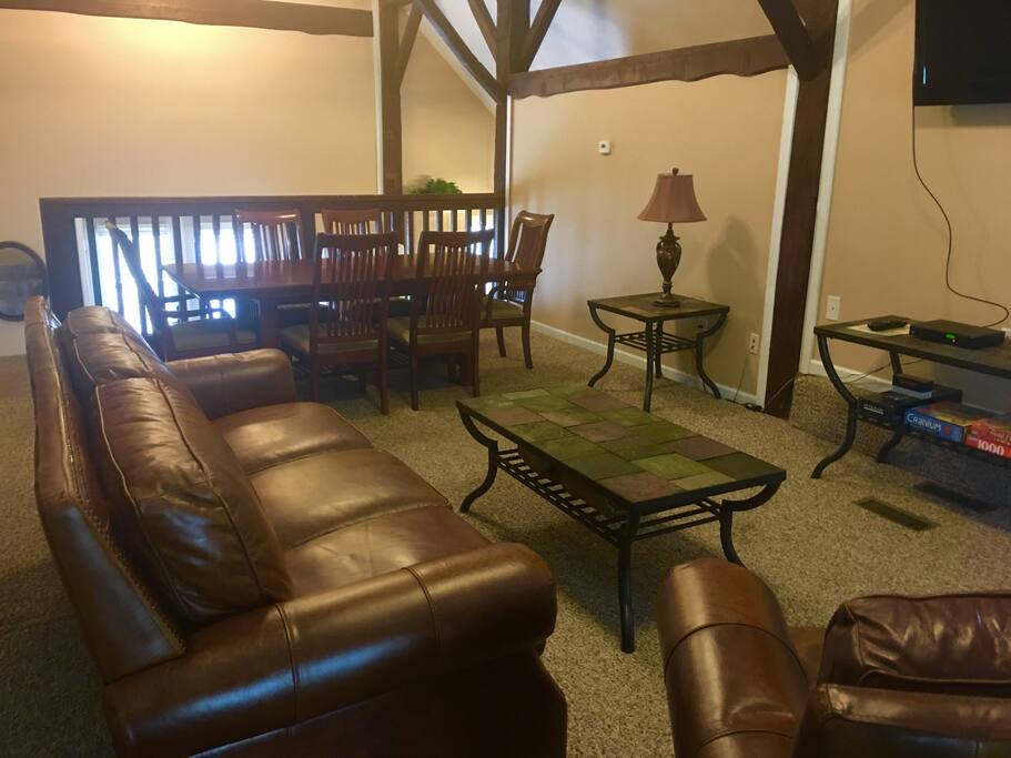 Great room has formal dining for 6 with additional breakfast nook