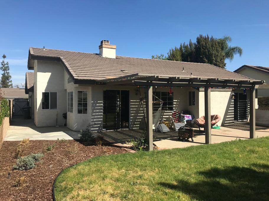 Shaded rear patio