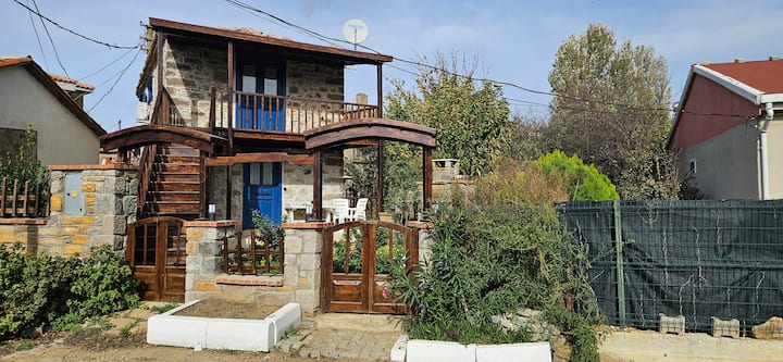 Two-Story Stone House for 6 People with a Veranda and Garden