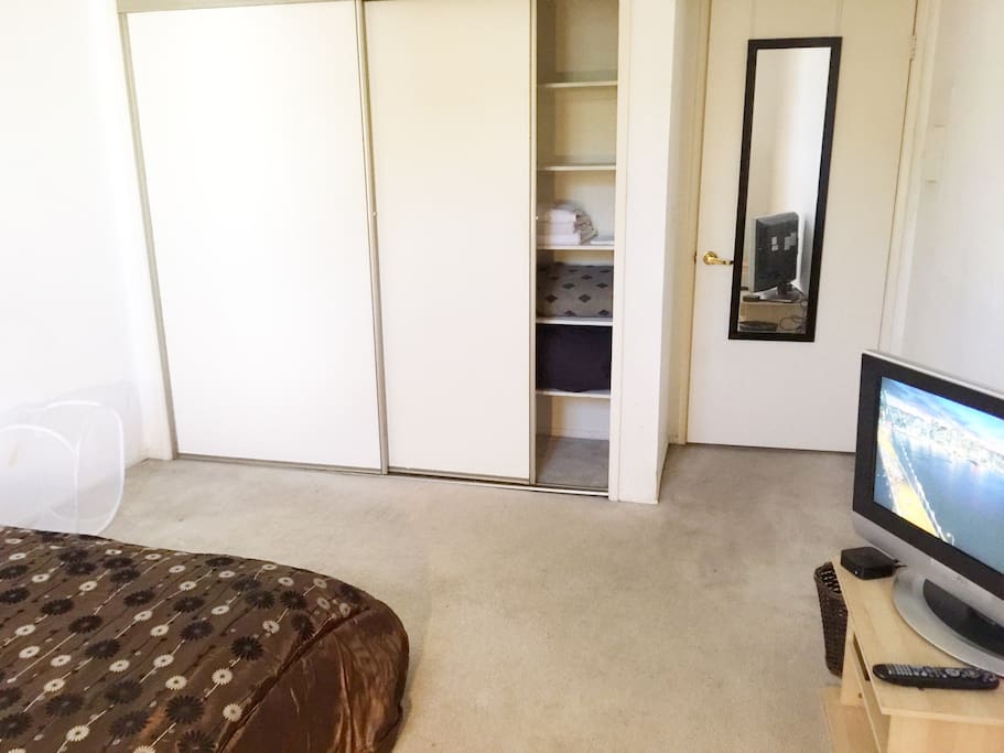 Closet Space w/ towels, blankets, and wash clothes.
