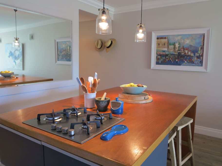 Large kitchen counter.