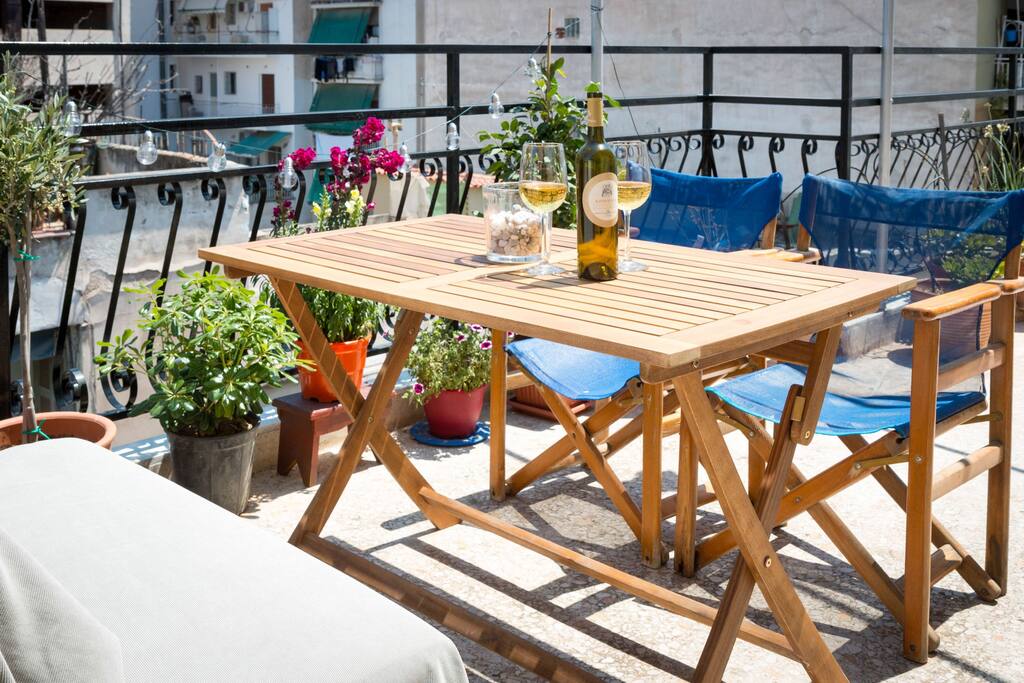 The Shiny 26m terrace. Every room of the apartment has access to it.