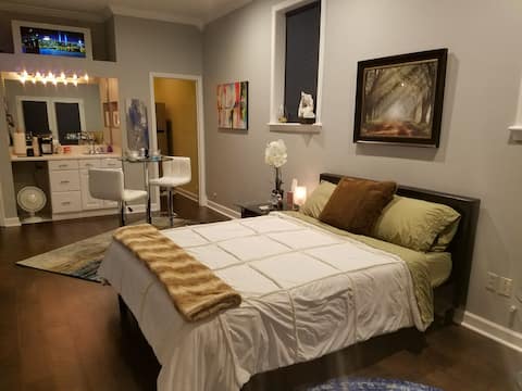 Elite location; safe, comfy and private suite!