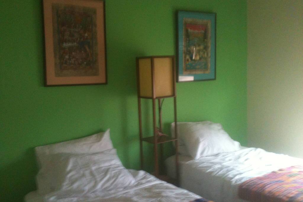 Twin bedroom with Mexican Art