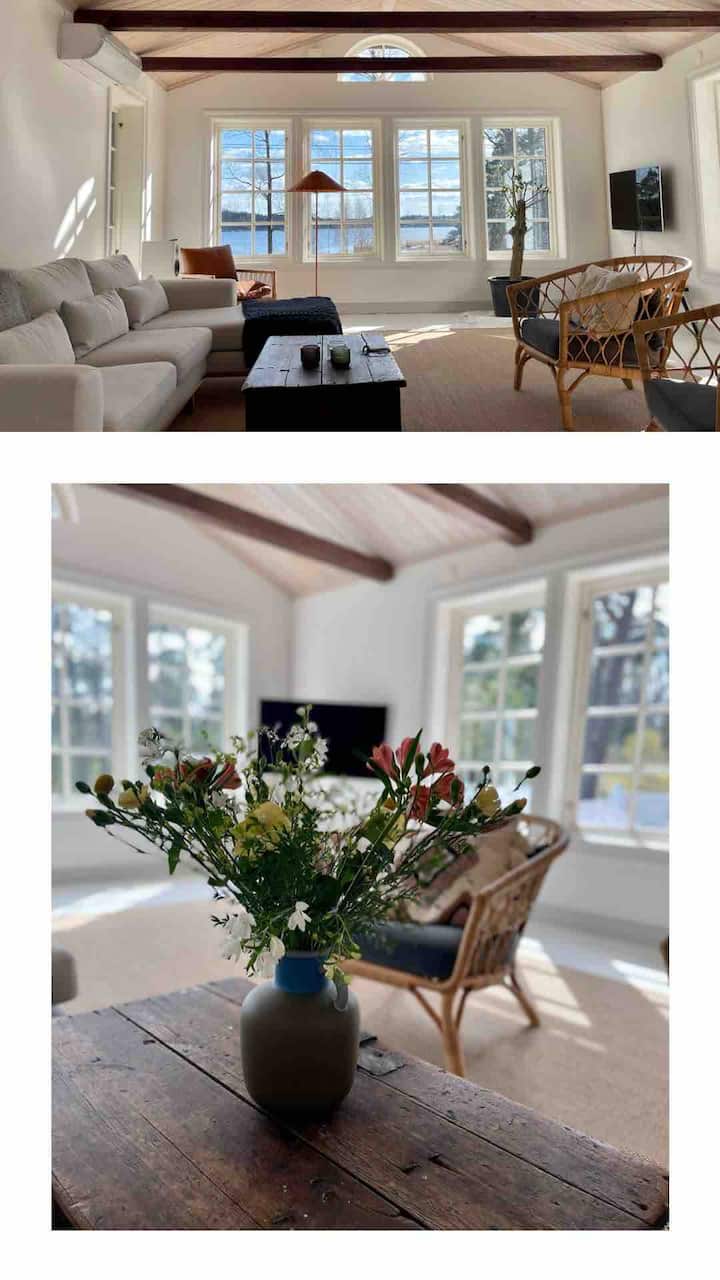 Sebule yenye nafasi kubwa katika eneo lenye jua