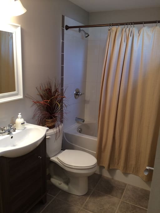 Extremely clean private washroom.