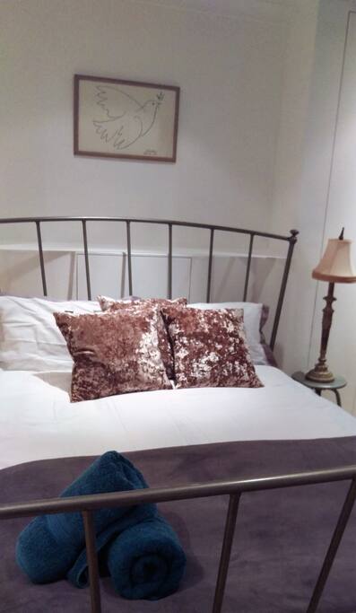 Soft pillows, cushions and Egyptian cotton fresh sheets.