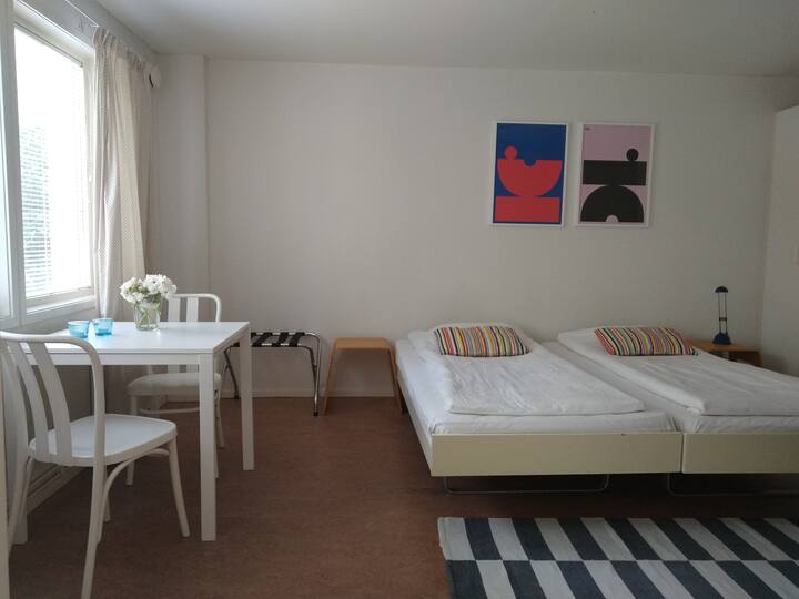 Downtown accommodation for 3 - 4 persons. Private kitchenette