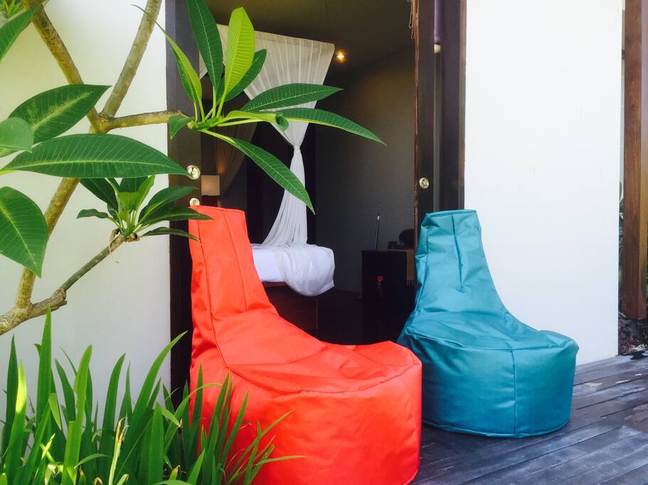 Lounging area at patio infront of the bedroom