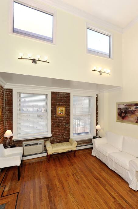 Exposed brick.